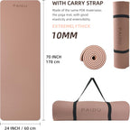 PAIDU POE Yoga Mat （10mm）Extra Thick Fitness Mat 72"x24" con Carry Strap