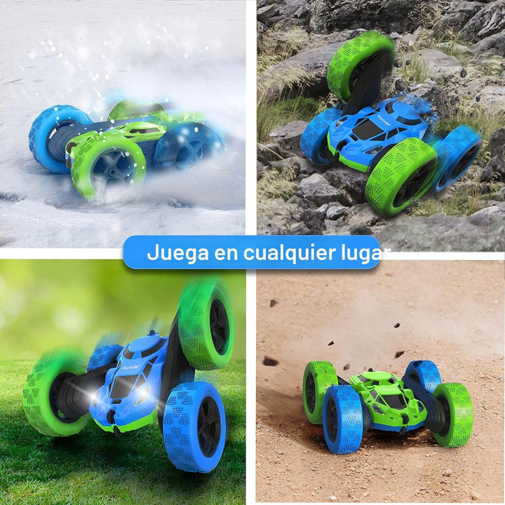 Coche de control remoto para niños de 6 a 12 años, doble cara girat...