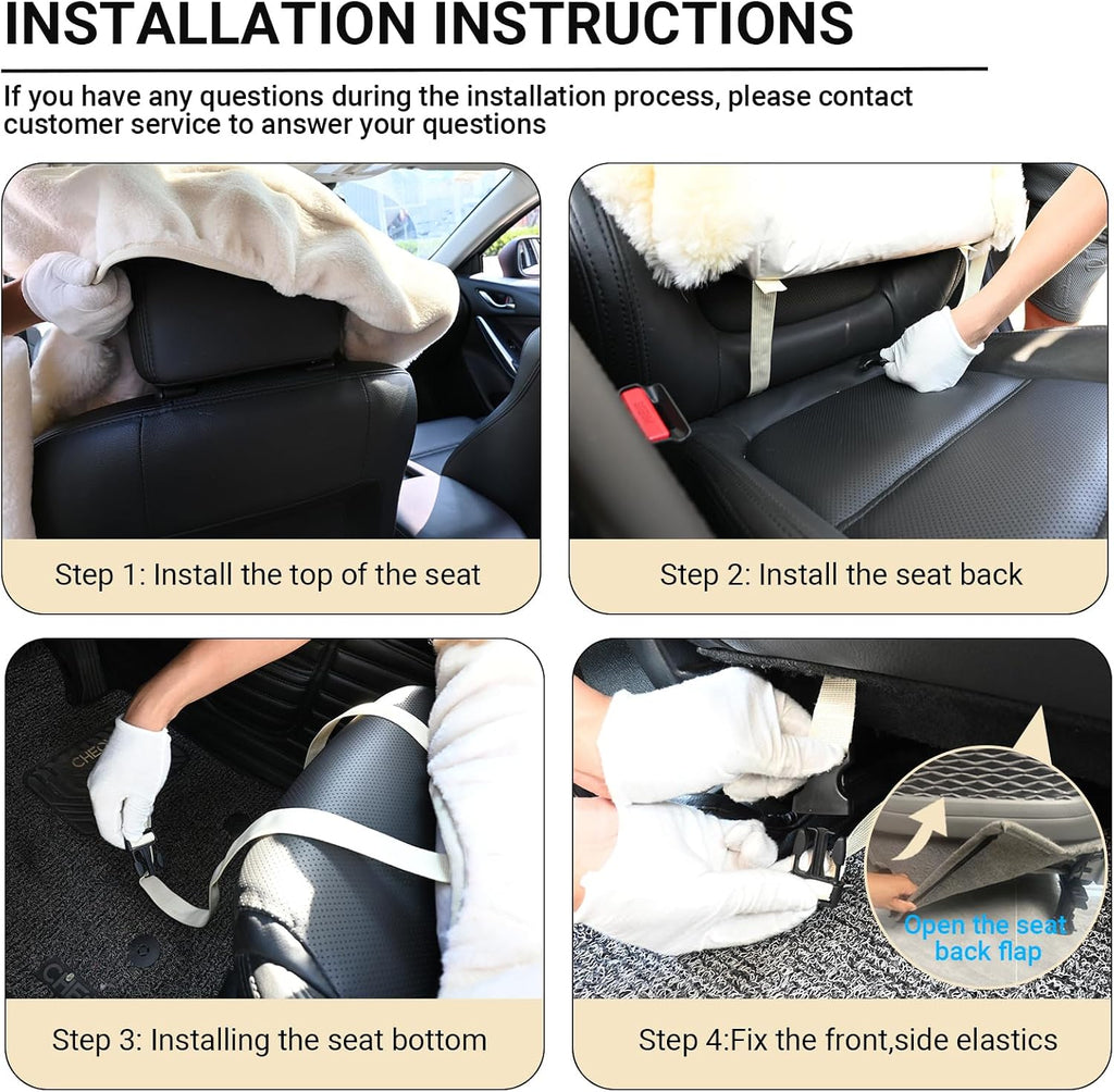 Fundas de Asiento de Oveja de Aegis, Fundas de Asiento de Piel de Merino Genuino para Delantero de Coche, Pieles Densas de Lujo, Ajuste Universal para la Mayoría de Coches, SUV, Camiones, Sedán (Gris)
