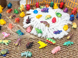 50 mini animales impresos al azar brillantes en 3D