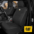 Cat® MeshFlex Fundas de asiento automotriz para automóviles, camiones y SUV (juego de 2) - Fundas de asiento de coche negras para asientos delanteros, protectores de asiento de camión con cómodo