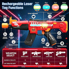 Juego de 4 pistolas láser recargables con LED, chalecos multifuncionales, digitales, regalos de cumpleaños, juguetes para niños y niñas de 8, 9, 10, 11, 12 años, Navidad