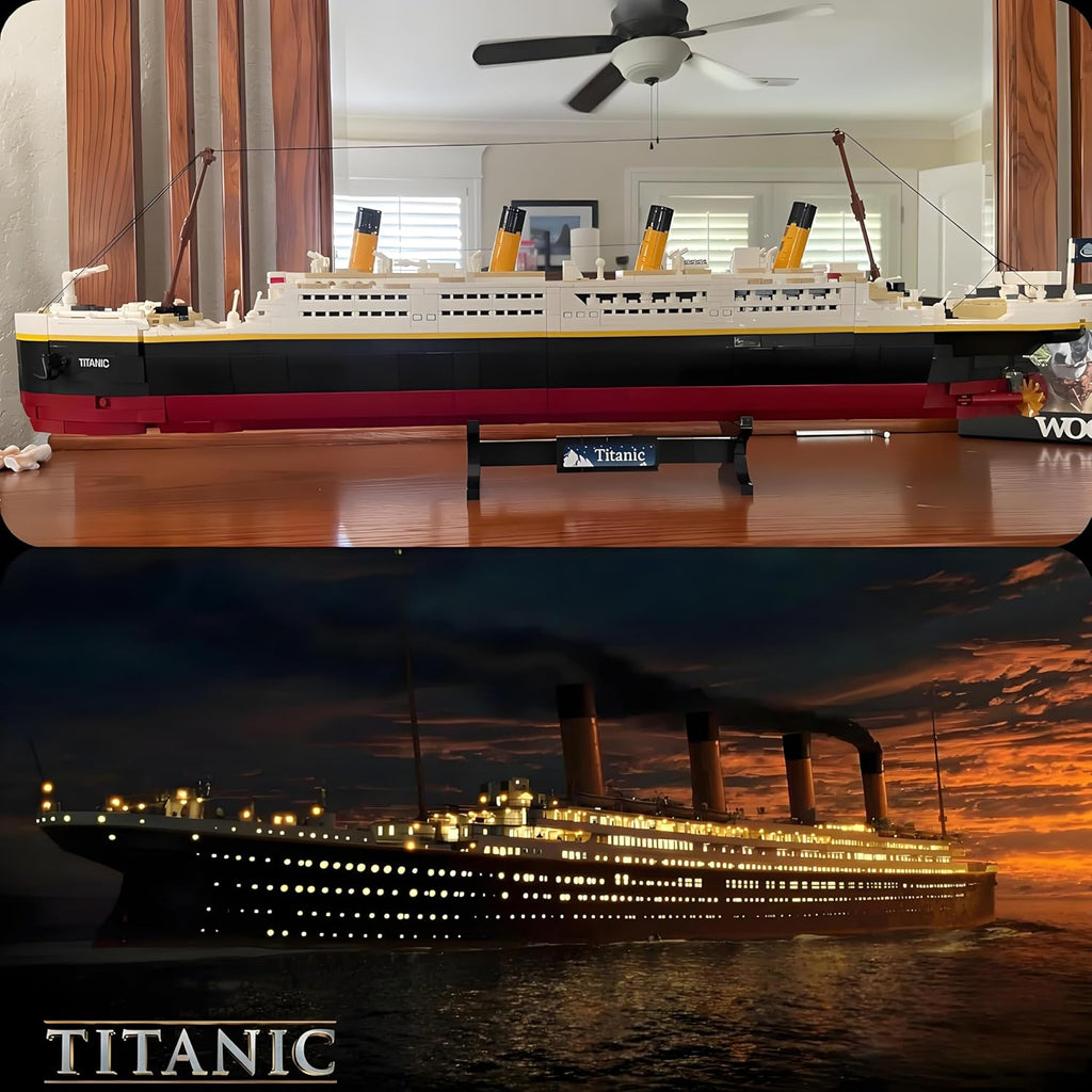 Kit de modelo Titanic - Juego de bloques de construcción de buques Titanic grandes, rompecabezas educativo 3D STEM, regalos para niños y adultos, arquitectura coleccionable ideal para decoración del hogar y la oficina