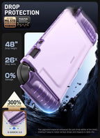 Mumba Funda Protectora Transparente con Anclaje para Nintendo Switch 2 2025, Cubierta Protectora con Dise0o de Liberaci f3n R e1pida de Joy-Con y agarre de TPU Compatible con Nintendo Switch 2 Console de 7.9 Pulgadas (Púrpura)