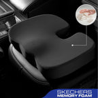 Skechers Cojín de Espuma Viscoelástica para Asiento, Cojín para Silla de Oficina para Alivio del Dolor de Coxis, Almohada para Glúteos para Silla de Oficina, Cojín para Asiento de Coche, Escritorio de