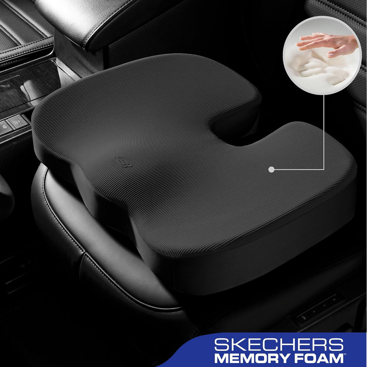 Skechers Cojín de Espuma Viscoelástica para Asiento, Cojín para Silla de Oficina para Alivio del Dolor de Coxis, Almohada para Glúteos para Silla de Oficina, Cojín para Asiento de Coche, Escritorio de