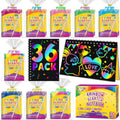Recuerdos de fiesta para niños 4-8-12: Paquete de 36 manualidades Rainbow Scratch Art