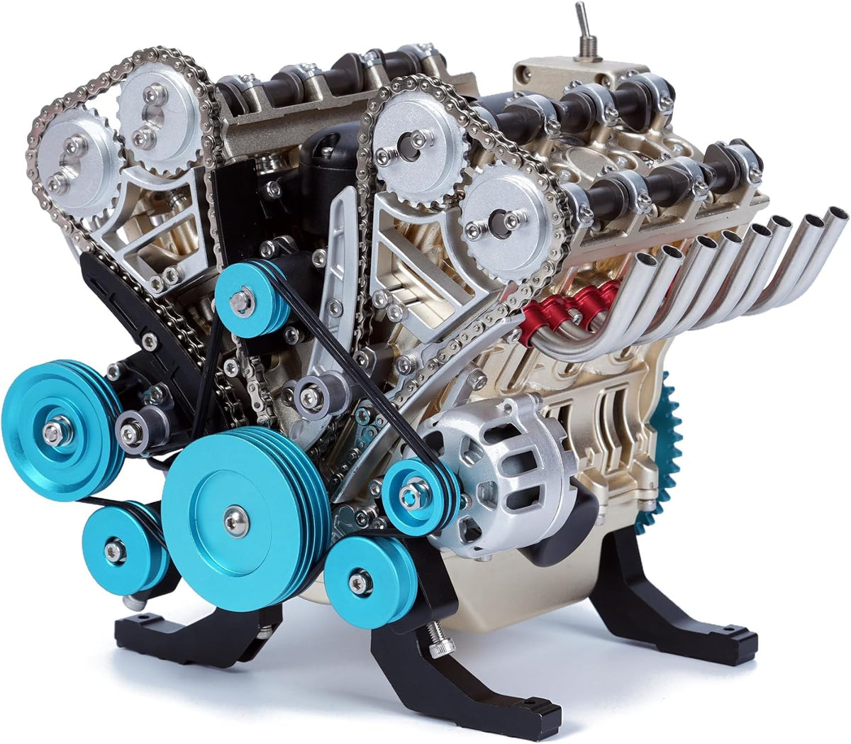 TECHING Kit de modelo de motor V8 de metal que funciona