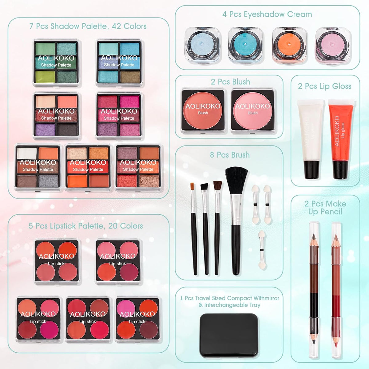 AOLIKOKO Kit de Maquillaje para Adolescentes y Mujeres Kit Completo...