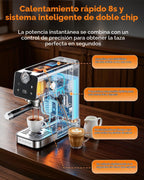 Máquinas de café expreso compactas de 20 barras con espumador de