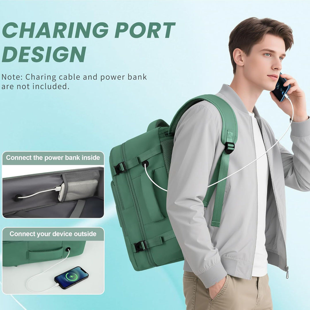 Mochila de Viaje Sinaliy, Verde, Grande, Viajes