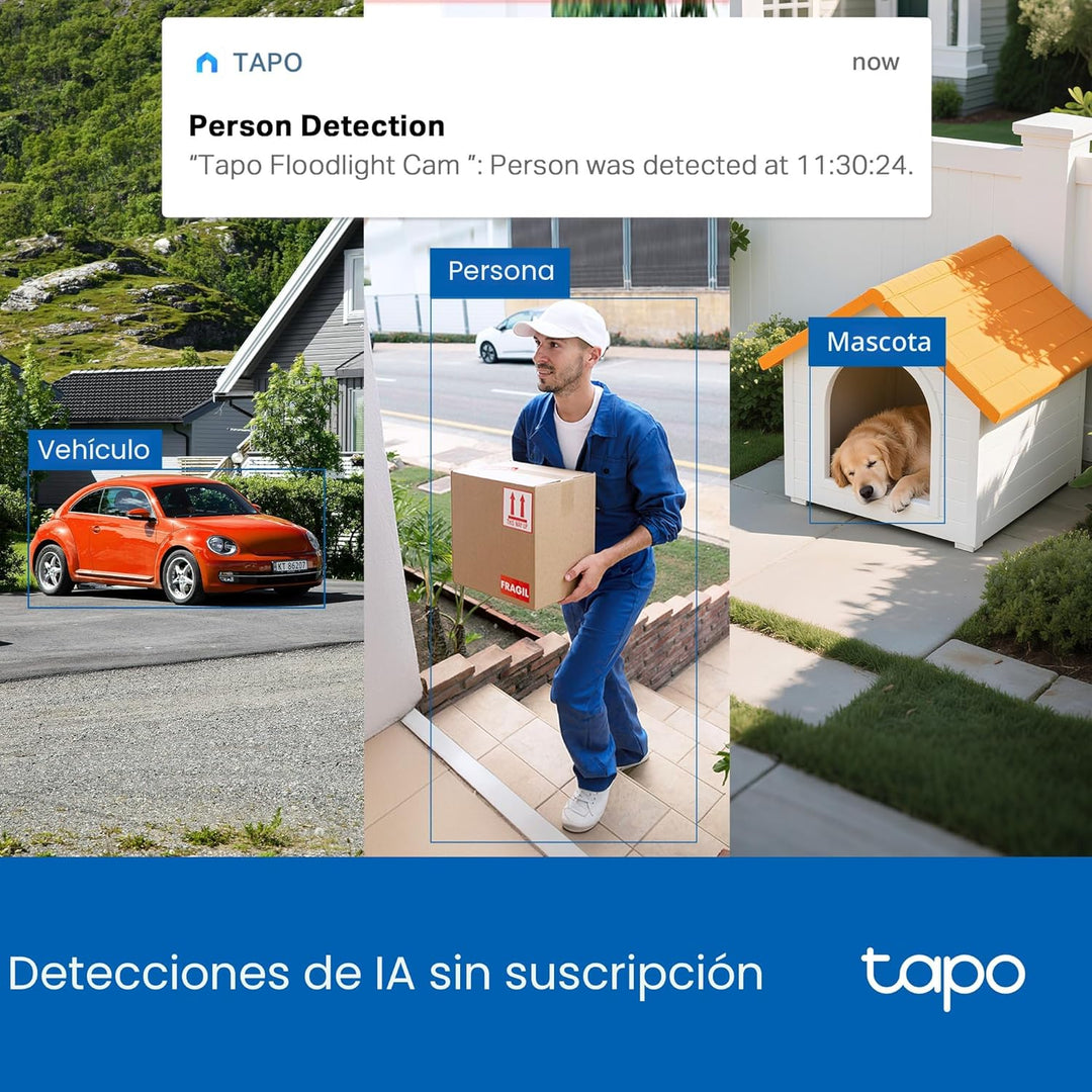 Tapo Cámara de seguridad con reflector regulable 2K para exteriores...