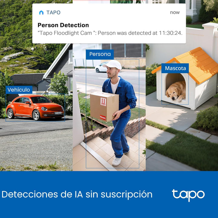 Tapo Cámara de seguridad con reflector regulable 2K para exteriores...