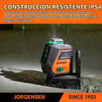 JORGENSEN Nivel láser de 360° con trípode, nivel láser recargable de 100 pies