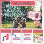 Bomoco Bubble Gun para Kids Light Up Bazooka Bubble Blaster, 69 Holes Pink
