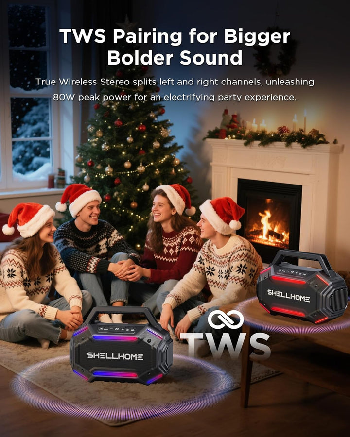 ShellHome Altavoces Bluetooth 6.0 para exterior, altavoz potente de...