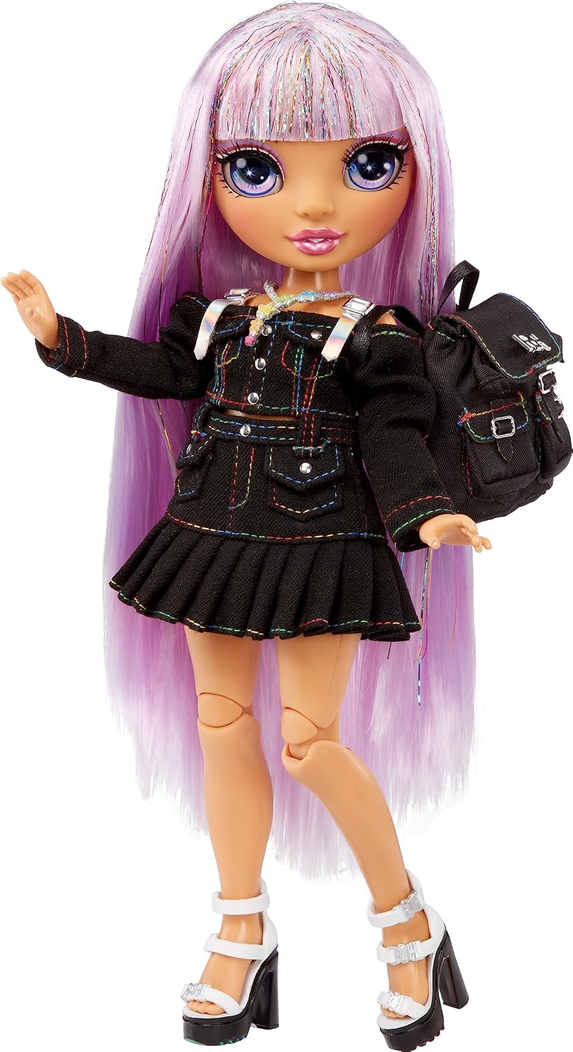 Rainbow High Avery Styles - Muñeca de moda posable de 9 pulgadas con accesorios y mochila, de 4 a 12 años
