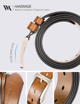 WOLFANT Cinturón de cuero de grano completo de 1.5 pulgadas para ho...