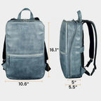 LEATHER VILLAGE Mochila de cuero para computadora portátil para hombres con correa de carretilla 16L Slim