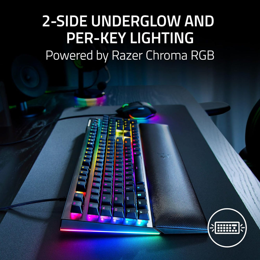 Razer BlackWidow V4 Teclado mecánico para juegos: Teclas verdes tác...