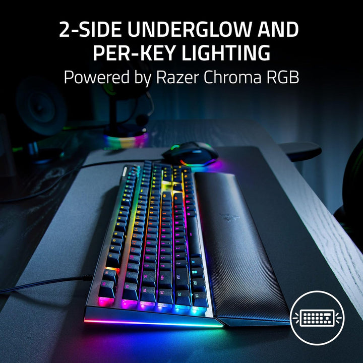 Razer BlackWidow V4 Teclado mecánico para juegos: Teclas verdes tác...
