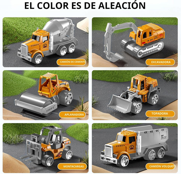 NIPLOOOW - Juego de vehículos de construcción para niños, camión de...