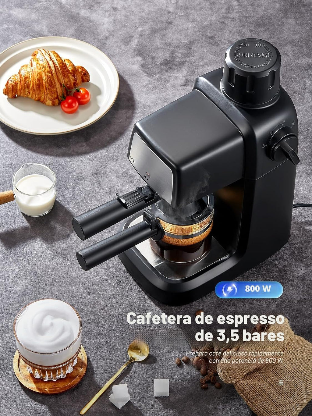 Máquina de café espresso Reemix de 3.5 bar, 800 W de tamaño compacto