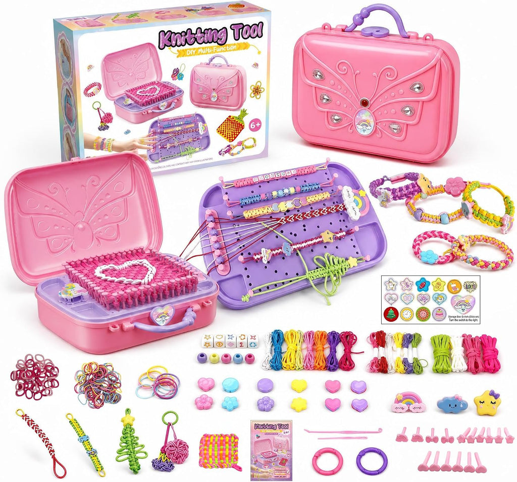 Kit de Pulseras de Amistad Multifuncional para Hacer con Telar de Tejeduría para Niñas de 6–12