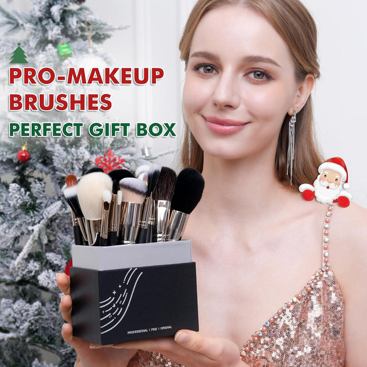 BUEART DESIGN - Juego de 42 brochas de maquillaje con pelo de cabra...