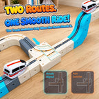 Juego de tren eléctrico de 106 piezas, elevador de 3 niveles