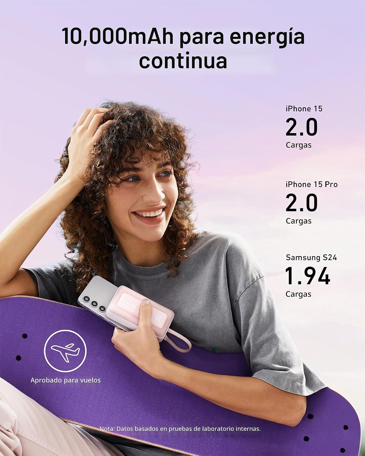 Anker Cable [paquete de 2, 3 pies] Zolo Power Bank, cargador portát...