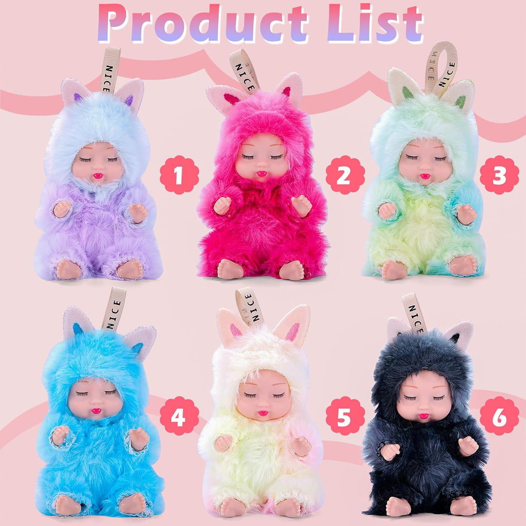 dollbie Adorable juego de 6 muñecas de peluche con cuerda para colg...