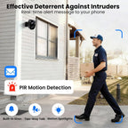 realhide Cámaras de seguridad inalámbricas para exteriores, 2K alimentado por batería AI Detección de Movimiento Spotlight Sirena Alarma WiFi Cámara de vigilancia para el hogar, conversación de 2 vías