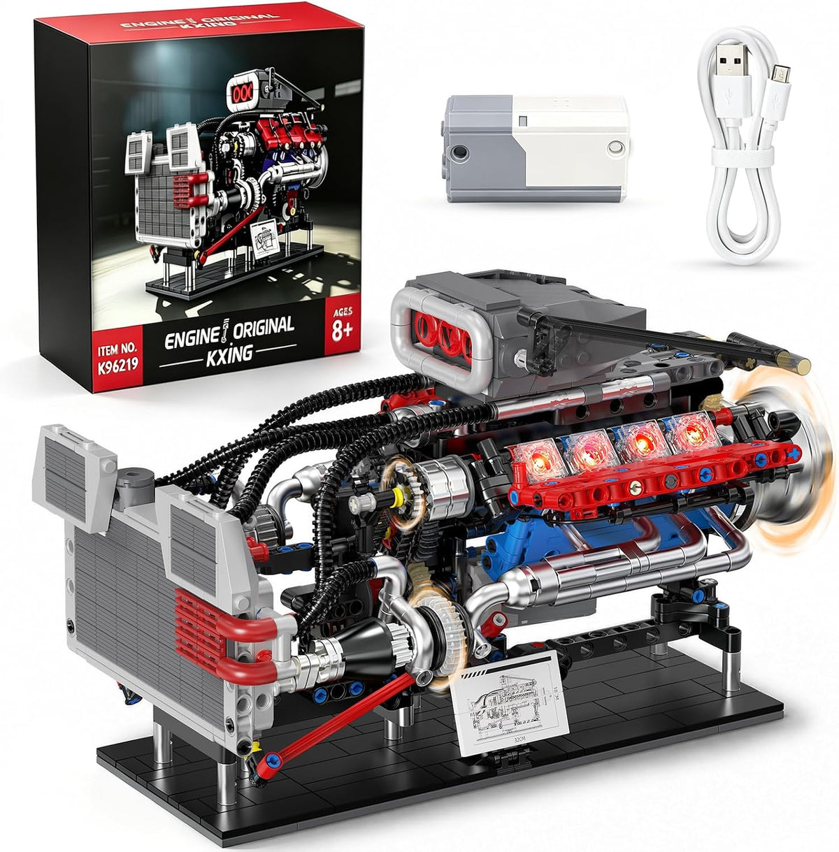 Kit de modelo de motor V8 que funciona, kit de motor muscular avanzado de