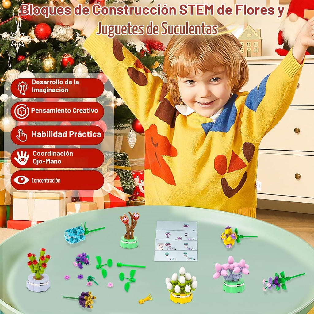 Calendario de Adviento de flores y suculentas 2026-24 días, juego de
