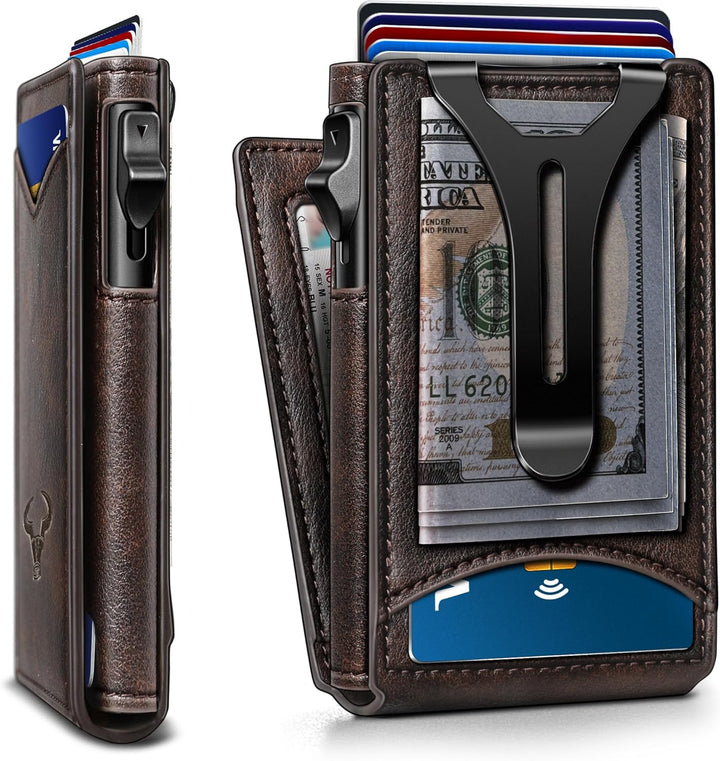 Cartera Bulliant para hombre, cartera con clip de dinero delgada pa...