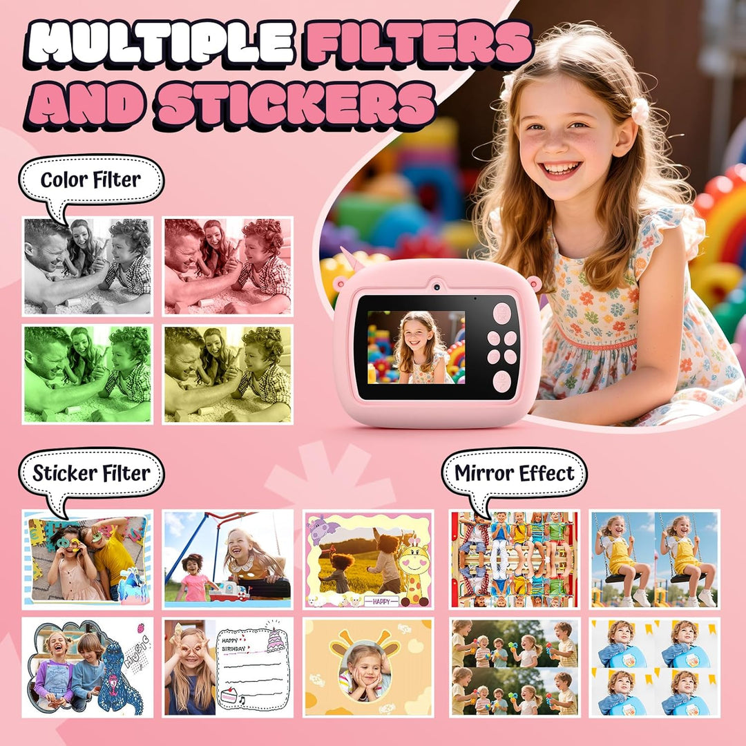 Cámara de impresión instantánea para niños, cámara digital para niñ...