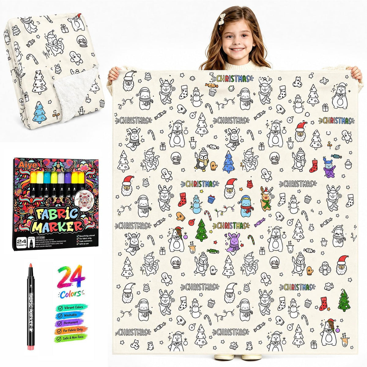 Manta para colorear de bricolaje para niños y adultos con 24