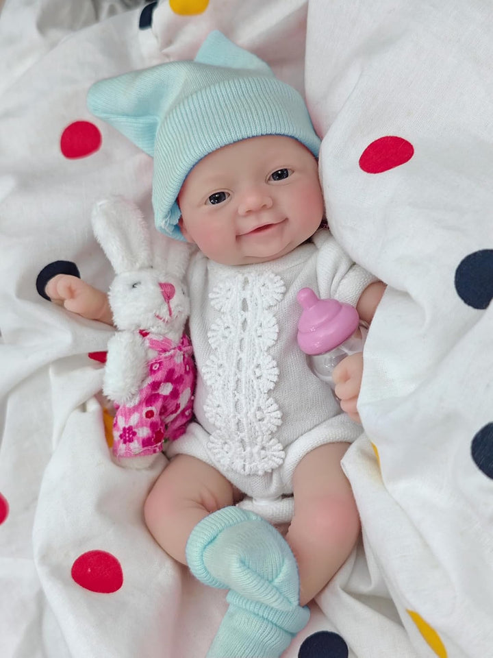 MYREBABY Muñeca Reborn de bebé de 7 pulgadas, muñeca de silicona Le...