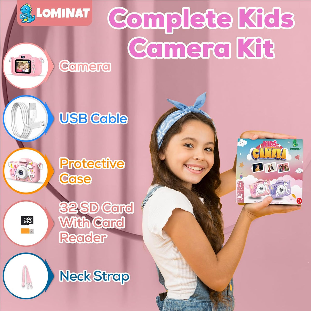 Cámara de Unicornio para Niñas de 3-12 Años, Cámara Selfie para Niñ...