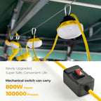 Cadena de luces LED de 3 clavijas de 50 pies con interruptor
