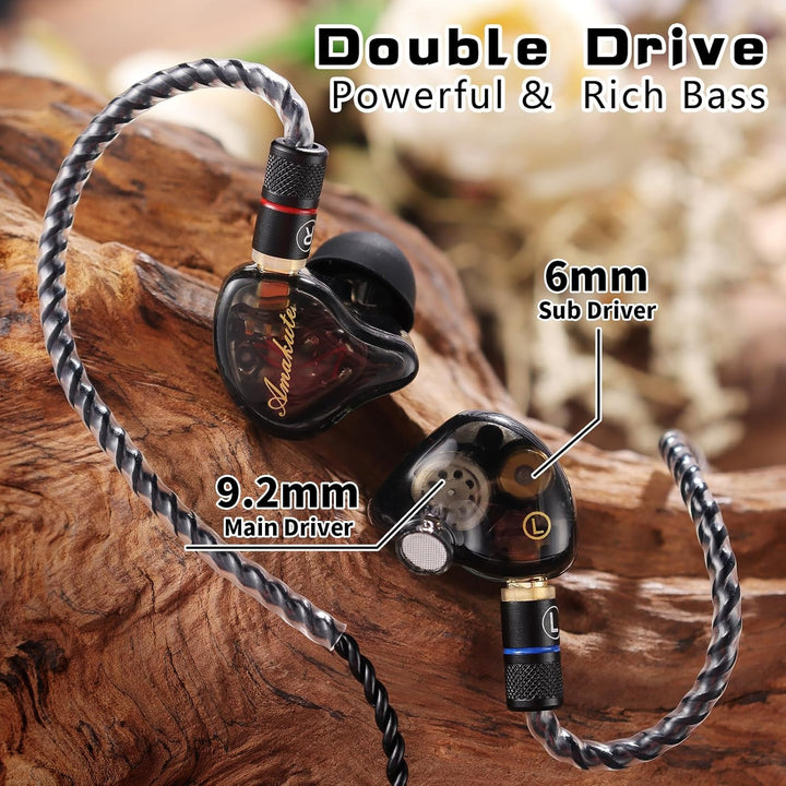 DCMEKA Auriculares IEM de doble controlador para juegos - Monitores...