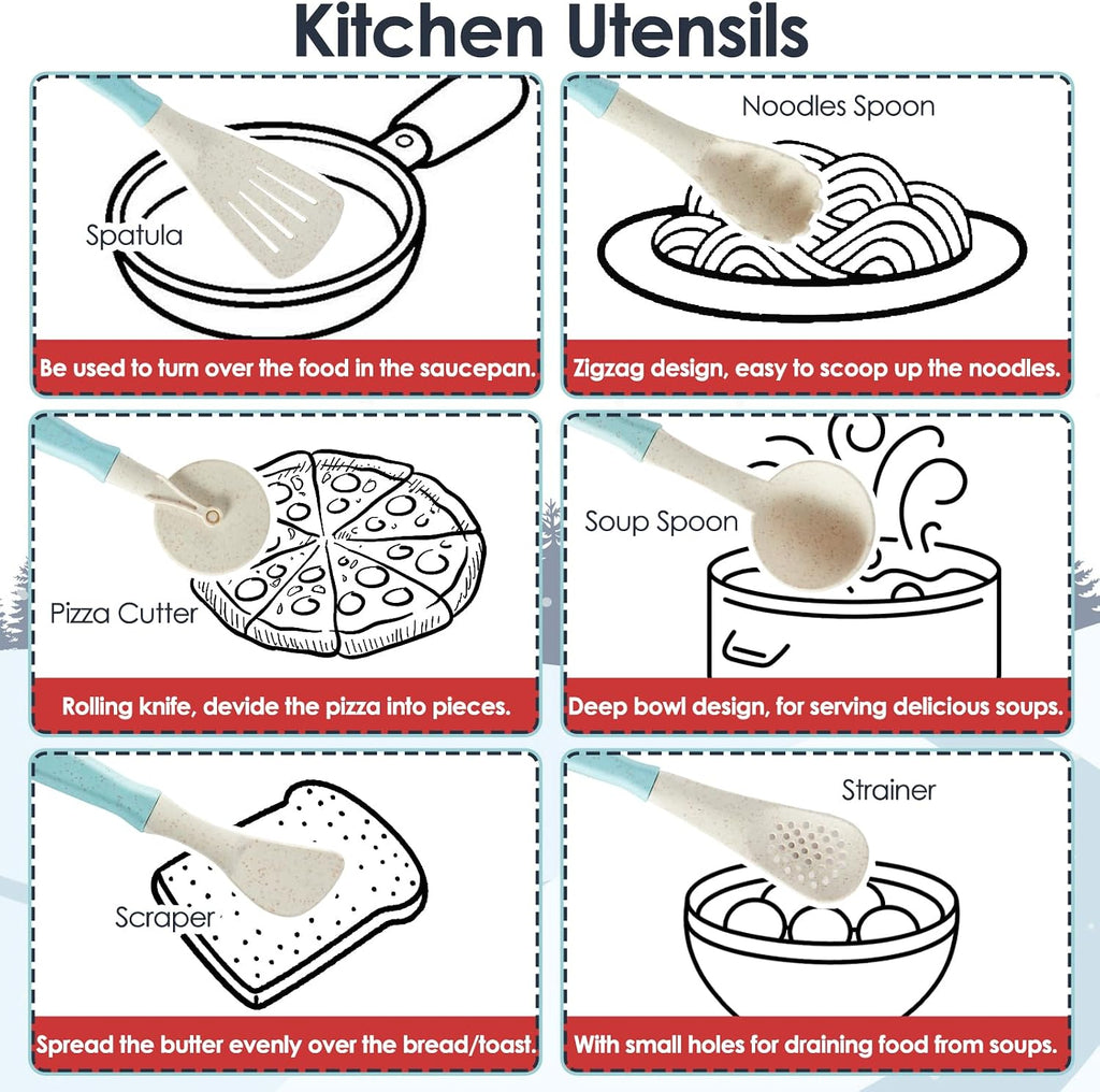 Play Kitchen Pots y Pans Set, Pretend Play Utensils Accessories