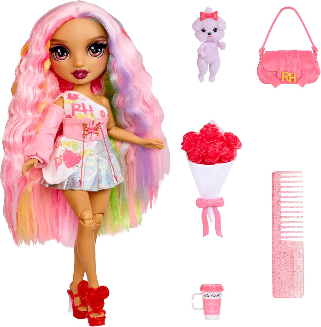 Rainbow High Pretty in Paris Fashion - Kia Hart (rosa suave), muñeca de moda arcoíris de 11 pulgadas con atuendo, bolso elegante, regalo de juguete para niñas de 4 a 12 años