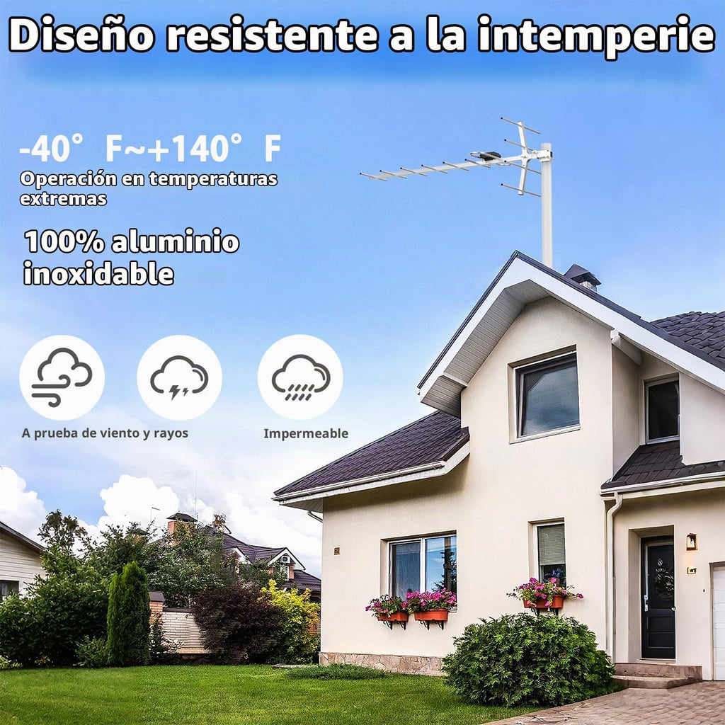 Antena digital HDTV al aire libre, antenas para soporte de TV ático o