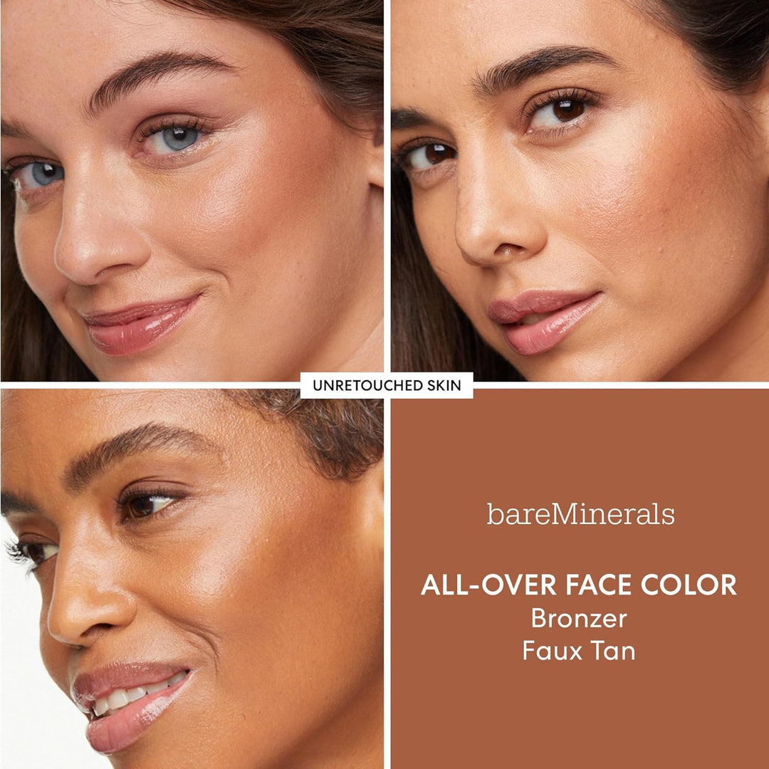 bareMinerals Bronceador facial completo, polvo suelto sin talco, me...