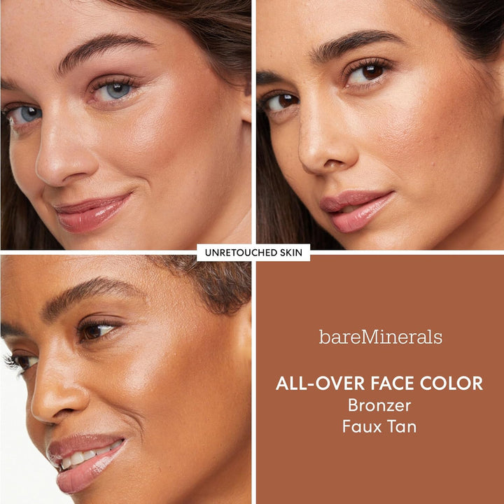 bareMinerals Bronceador facial completo, polvo suelto sin talco, me...