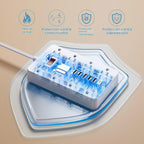 Regleta con USB, HUNIAN Cable de Extensión con Enchufe Plano, 5Ft, Blanco