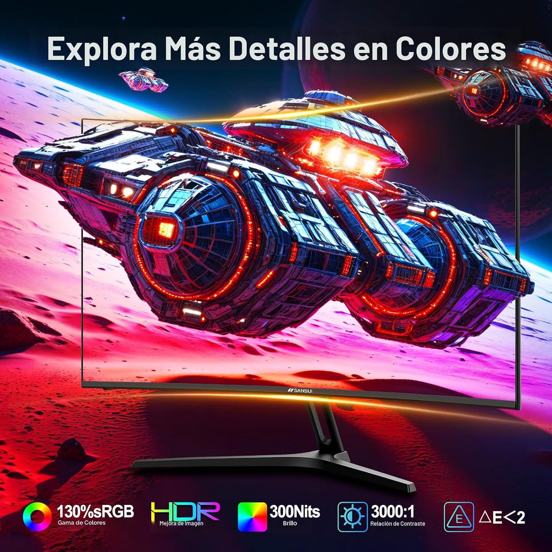 SANSUI Monitor curvo para juegos de 27 pulgadas, 200 Hz, 1 ms con a...