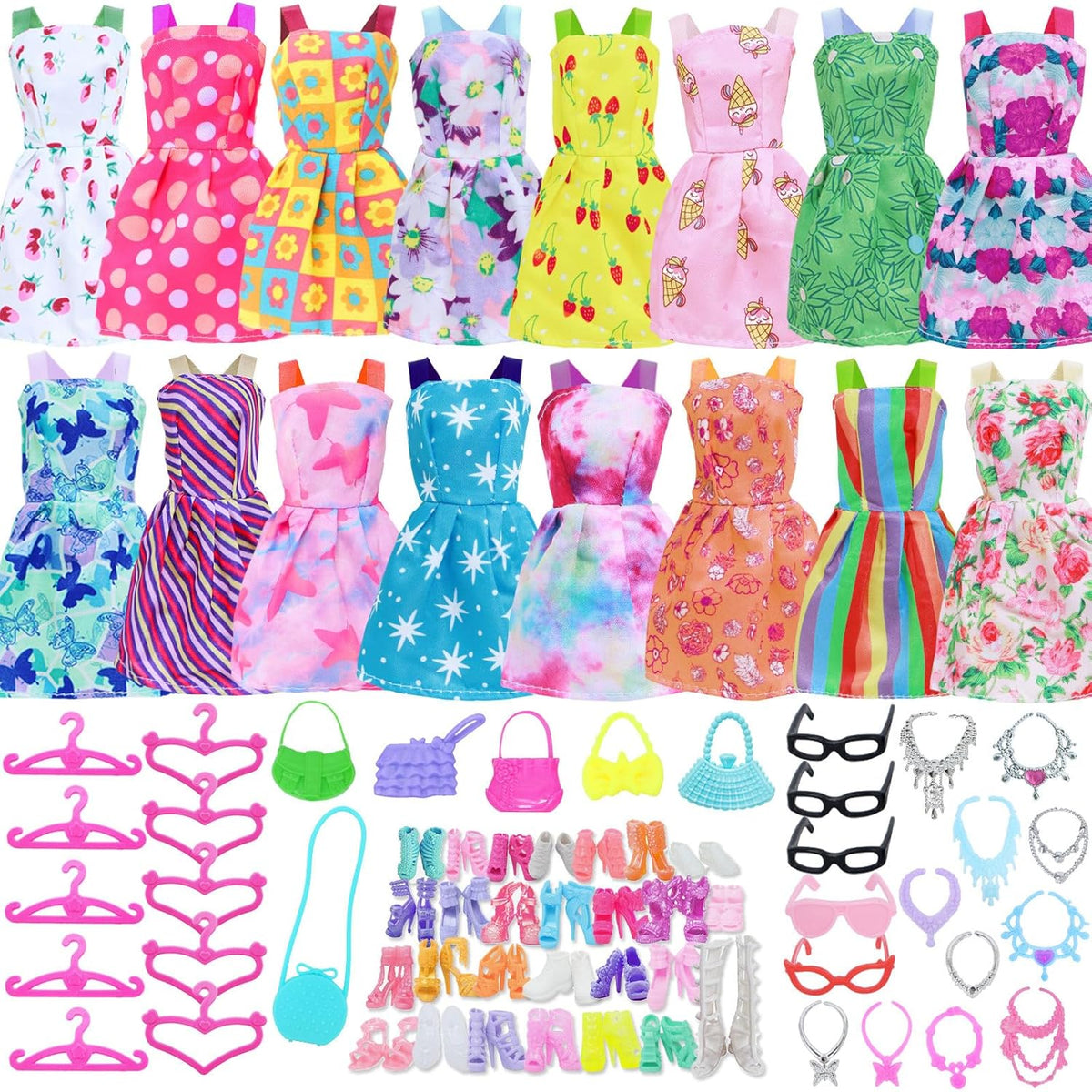 BJDBUS 42 piezas de ropa y accesorios para muñecas